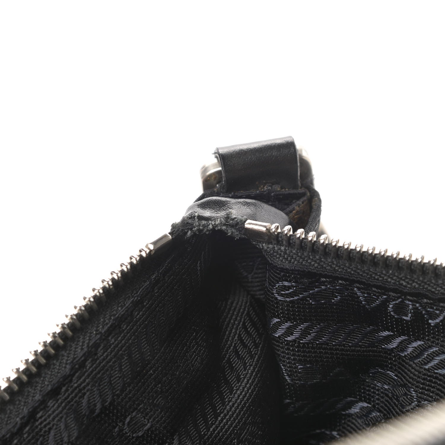 Prada Tessuto Light Nylon Soft Calf Shoulder Bag Black 10 of 11