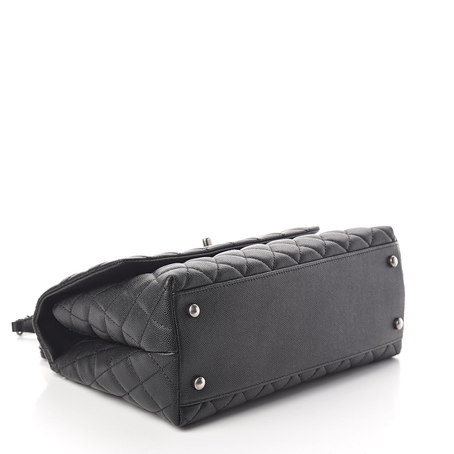 Chanel Caviar Lizard Quilted Small Coco Handle Flap Black 4 of 10