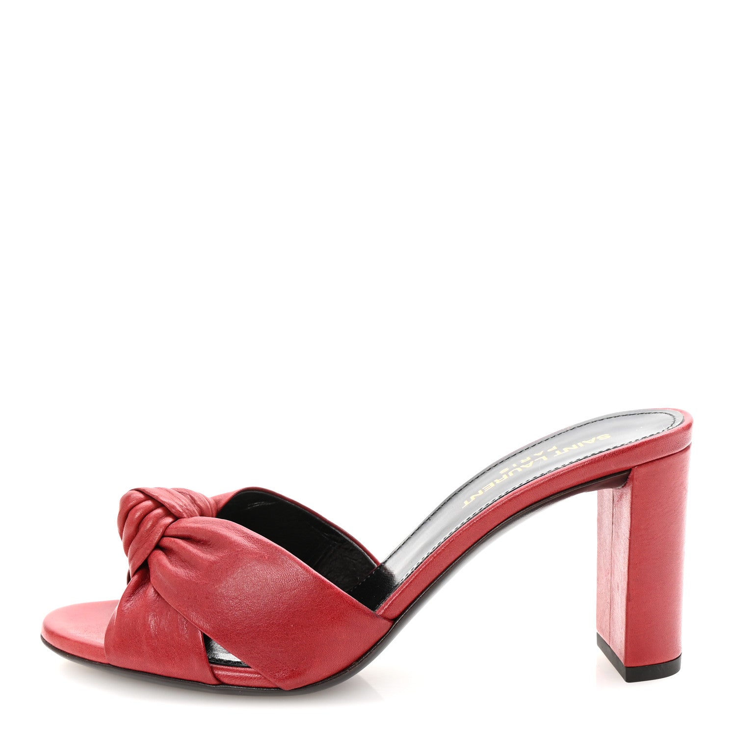 Saint Laurent Lambskin Bianca Mules 37 Red 1 of 10