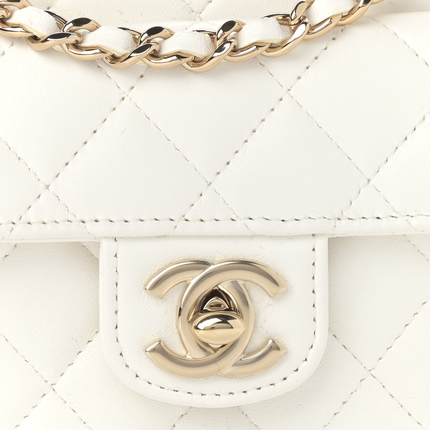 Chanel Lambskin Quilted CC In Love Heart Clutch With Chain White 8 of 10