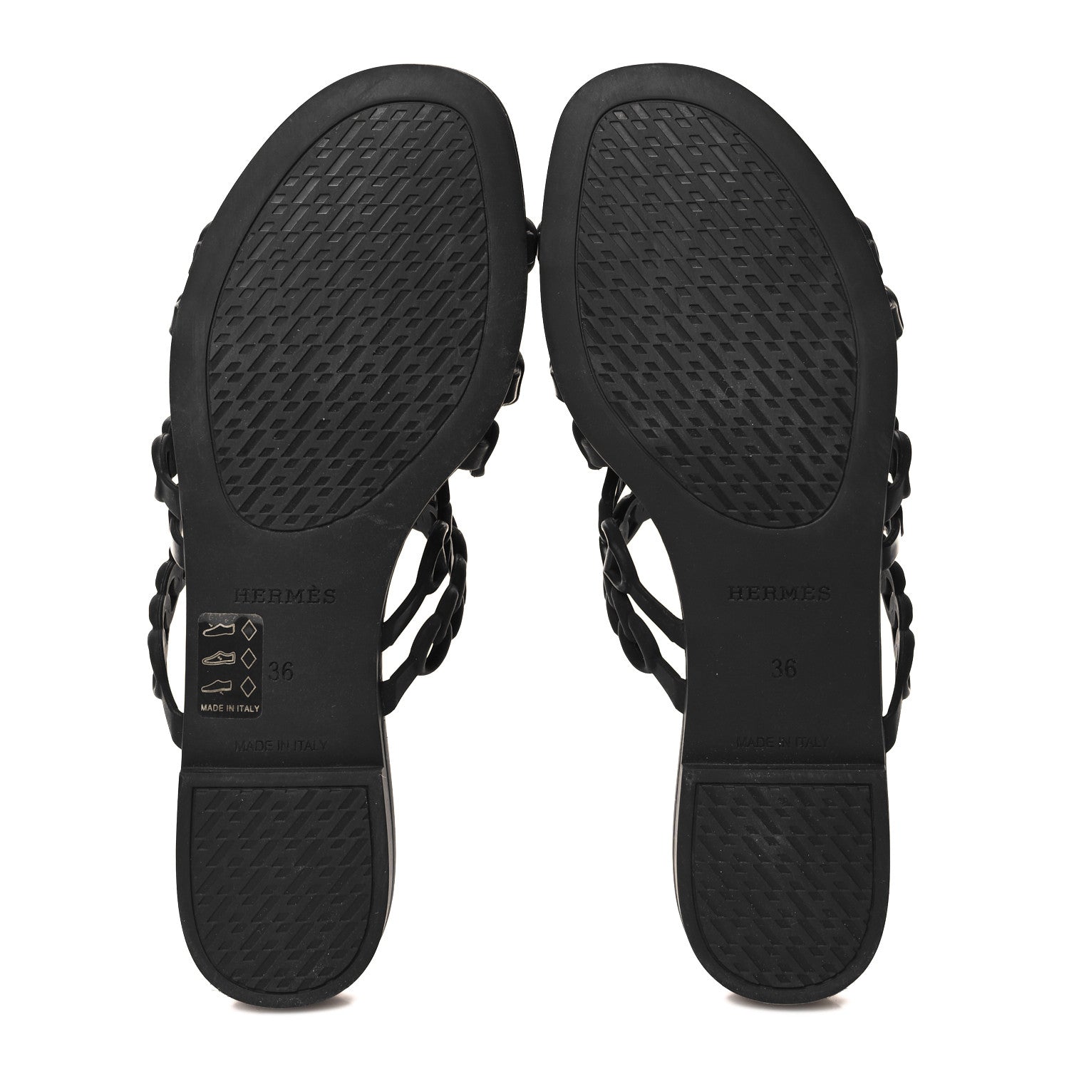 Hermes Rubber Chaine d'Ancre Rivage Sandals 36 Black 5 of 8