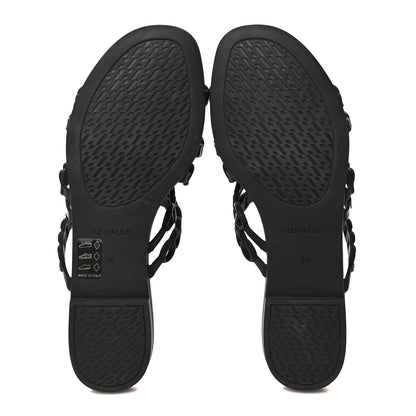 Hermes Rubber Chaine d'Ancre Rivage Sandals 36 Black 5 of 8