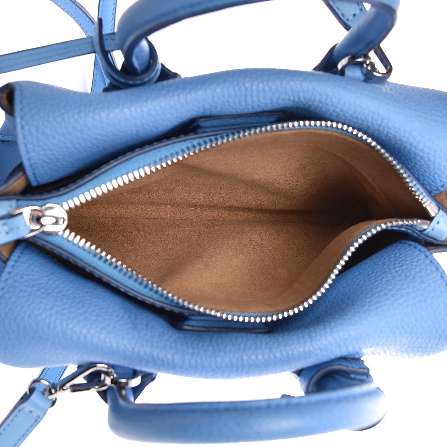 Grained Calfskin Mini Milla Tote Mediterranean Blue