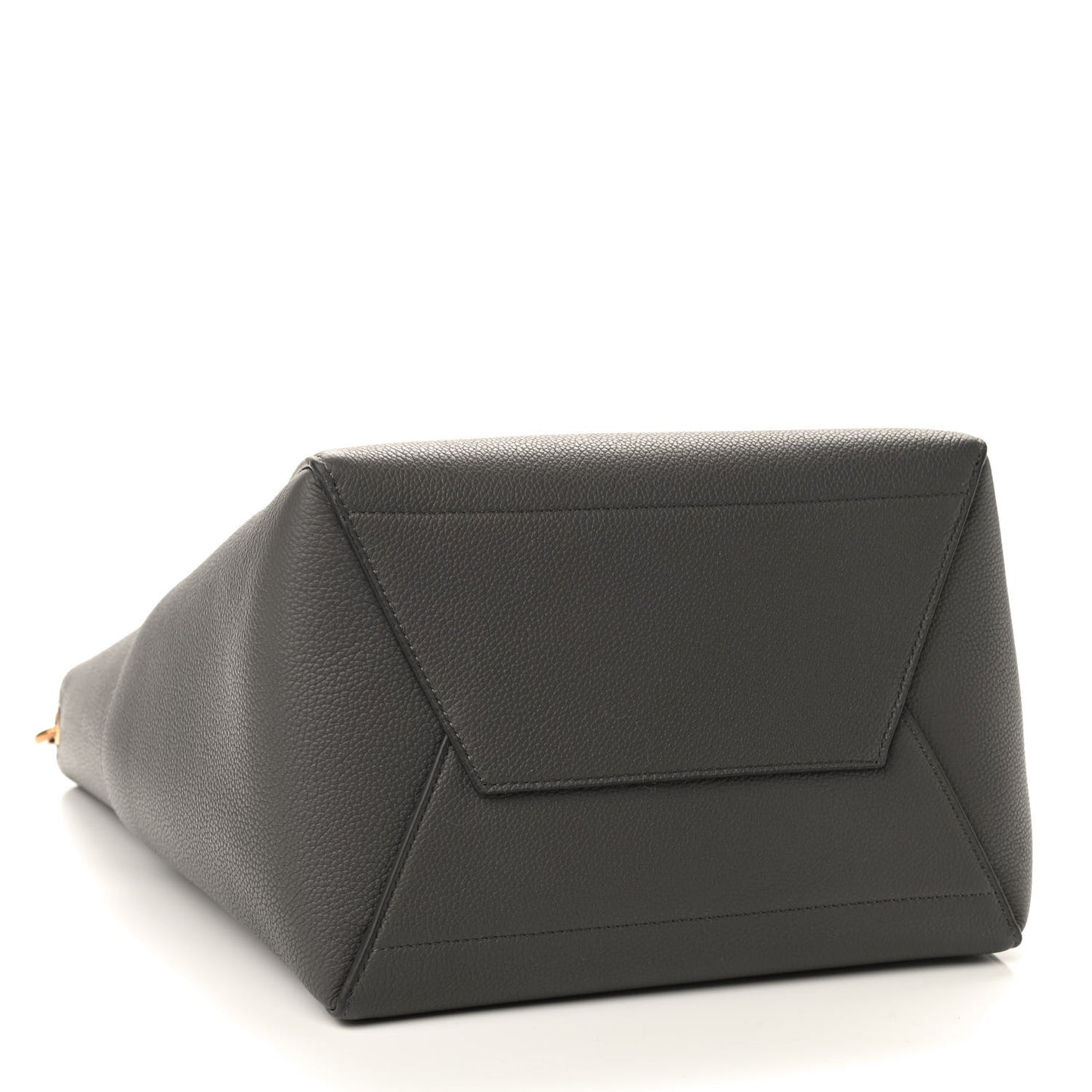 Soft Grained Calfskin Sangle Bucket Bag Grey