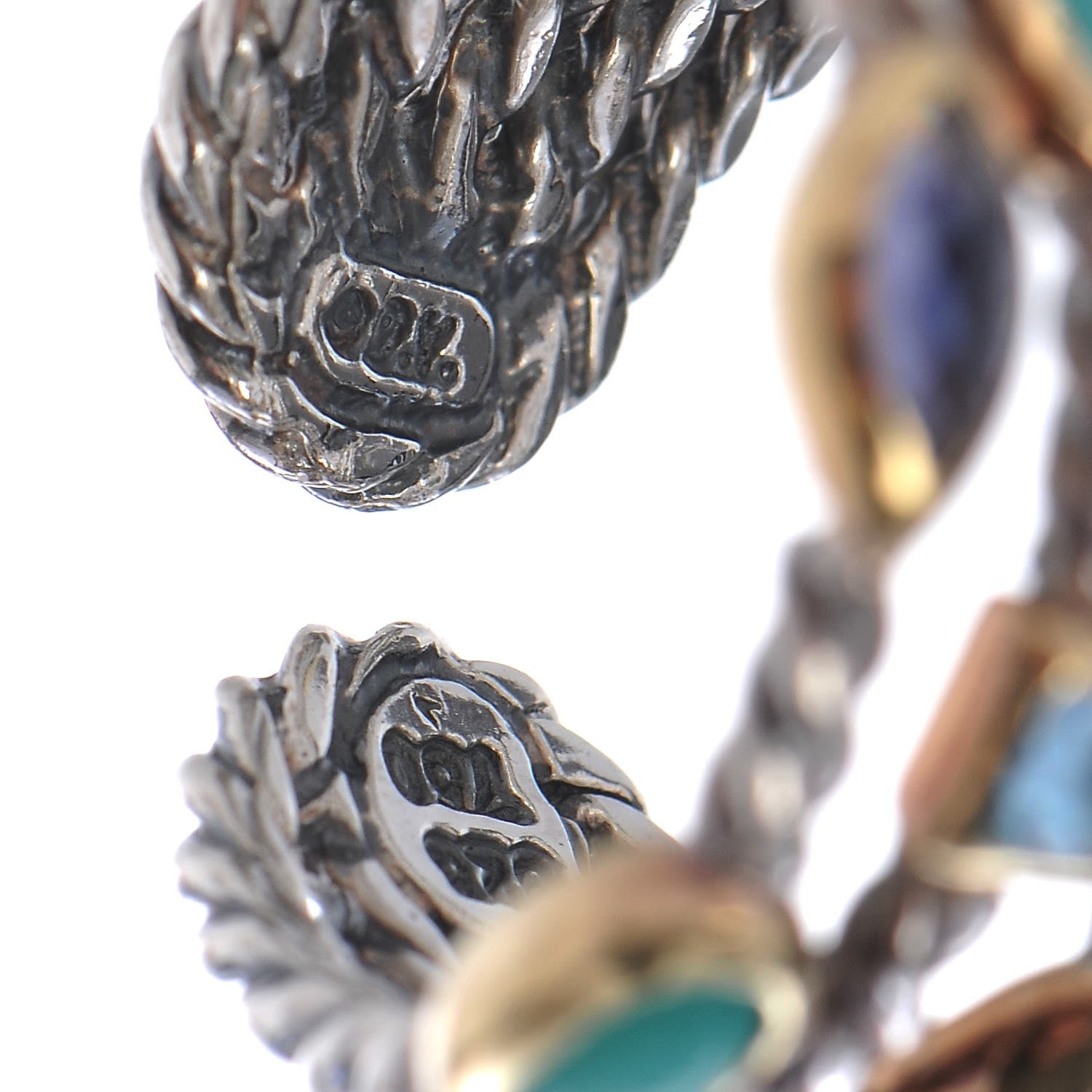 David Yurman Sterling Silver 18K Yellow Gold Turquoise Blue Topaz Iolite Confetti Ring 49.3 5 5 of 6