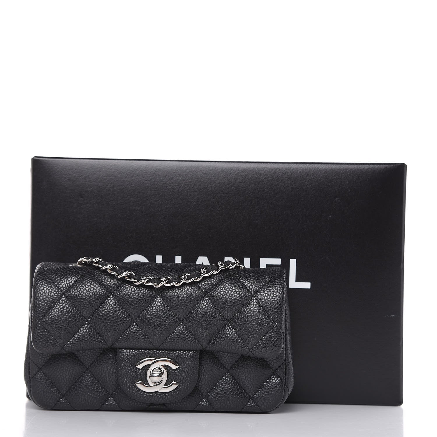 Chanel Metallic Caviar Quilted Extra Mini Flap Black 10 of 10