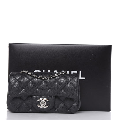 Chanel Metallic Caviar Quilted Extra Mini Flap Black 10 of 10