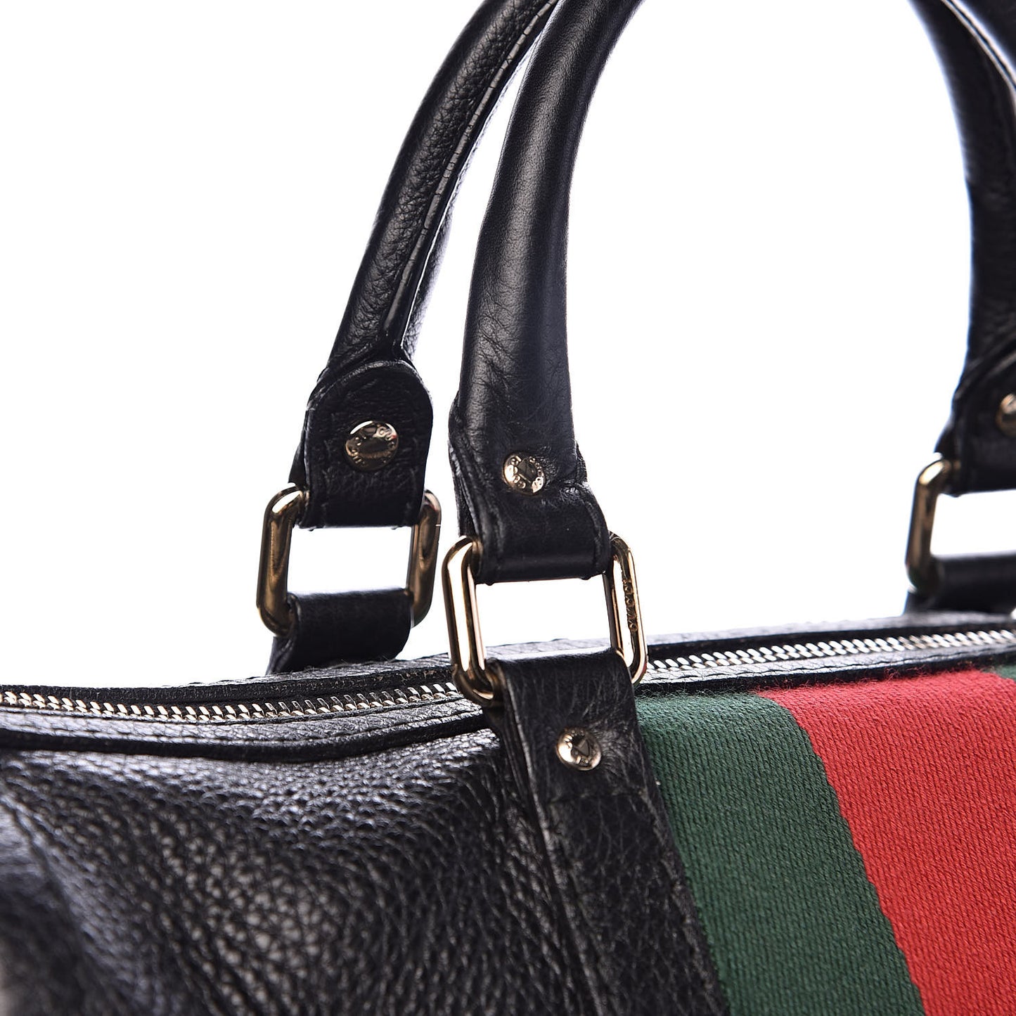 Calfskin Vintage Web Medium Boston Black