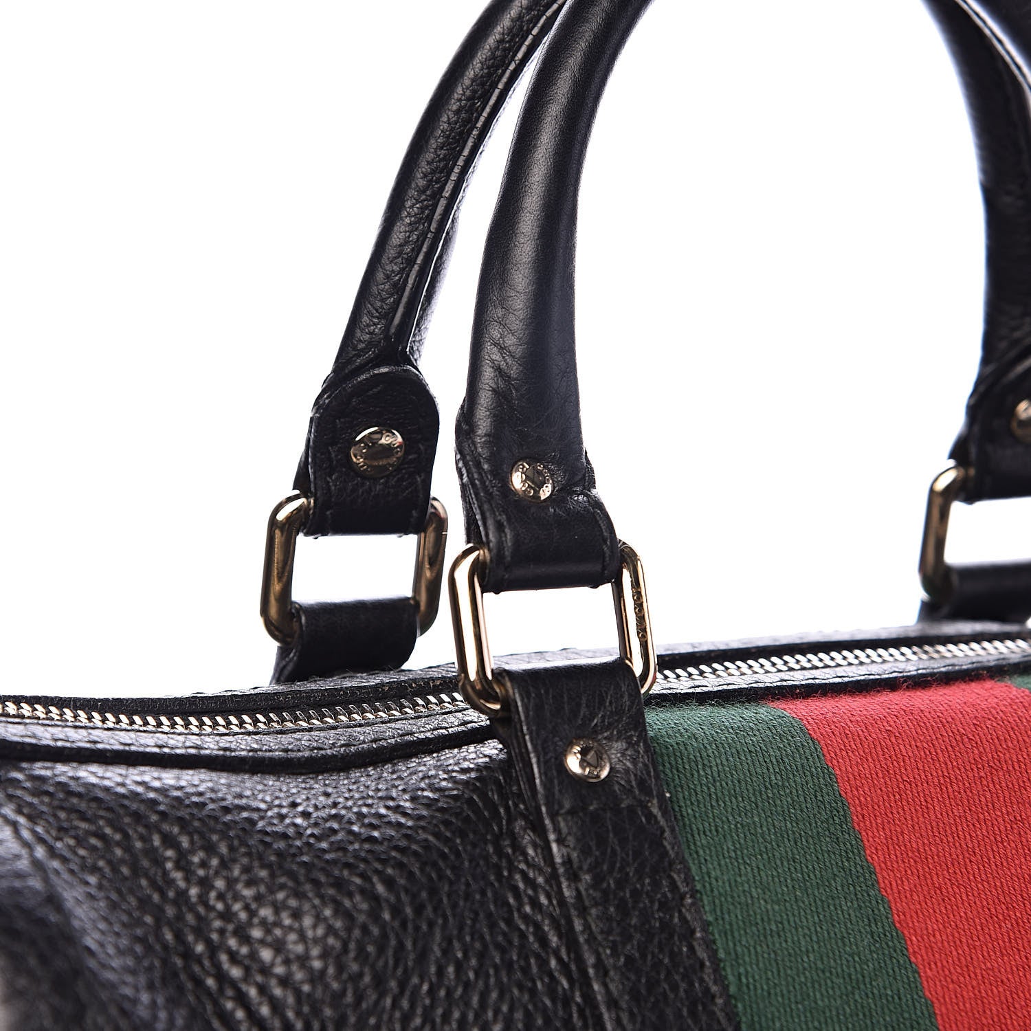 Gucci Calfskin Vintage Web Medium Boston Black 15 of 19