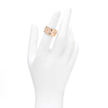 Van Cleef & Arpels 18K Rose Gold Diamond Medium Perlee Clovers Ring 49 5 2 of 4