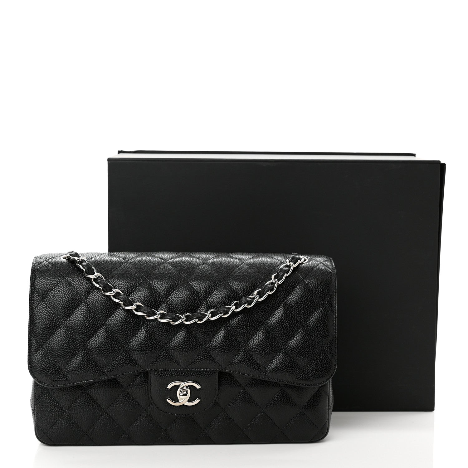 Chanel Caviar Quilted Jumbo Double Flap Black 11 of 11