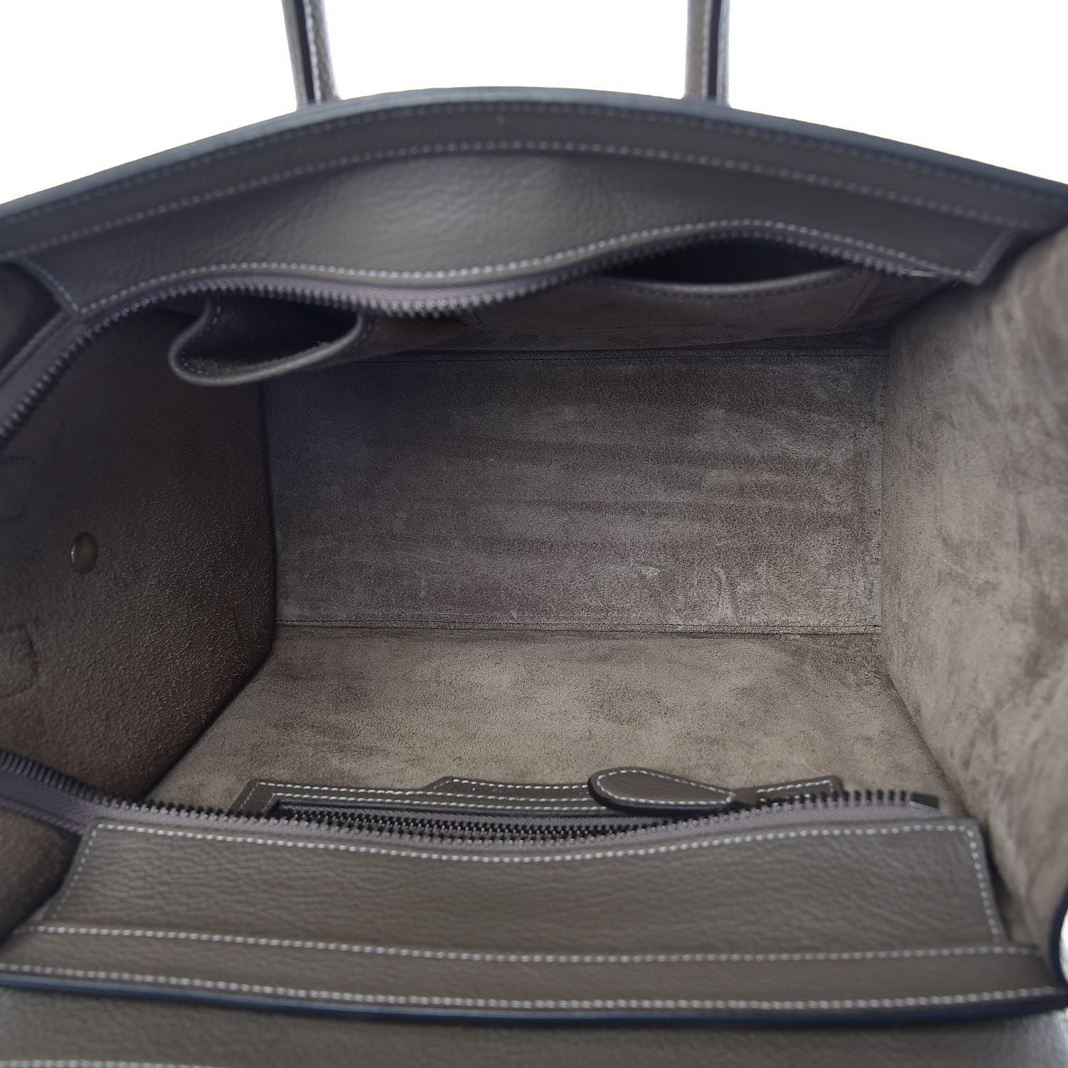 Celine Drummed Calfskin Micro Luggage Souris 5 of 9