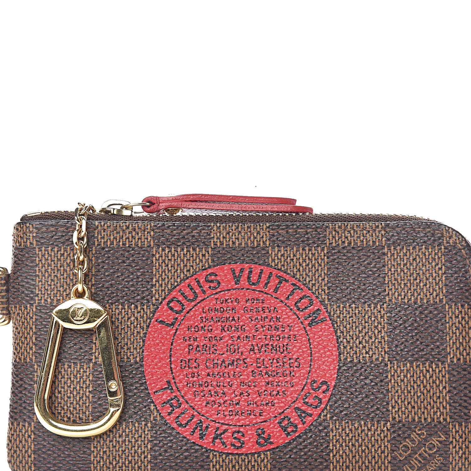 Louis Vuitton Damier Ebene Complice Trunks and Bags Key Pouch Red 7 of 8
