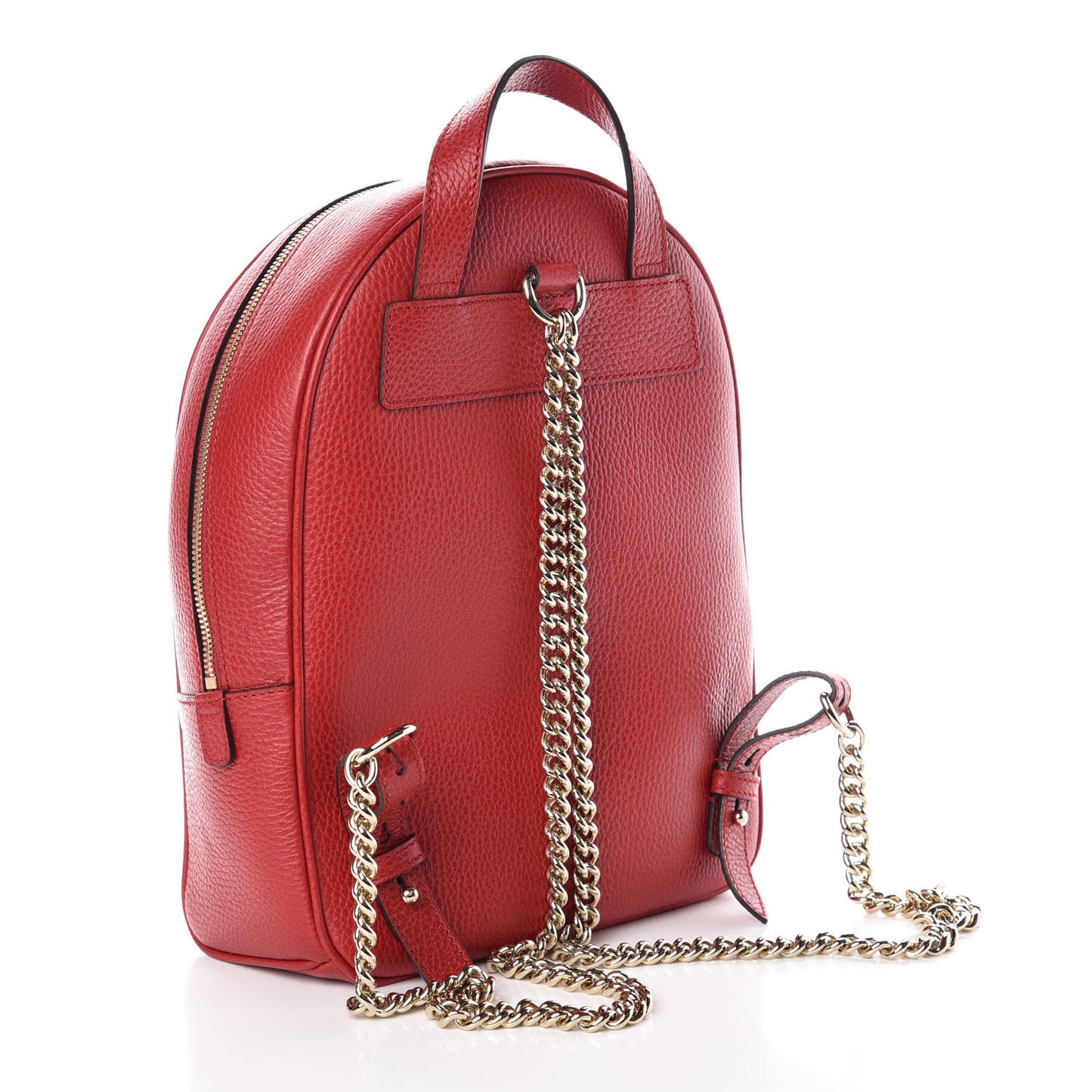 Pebbled Calfskin Soho Chain Backpack Red