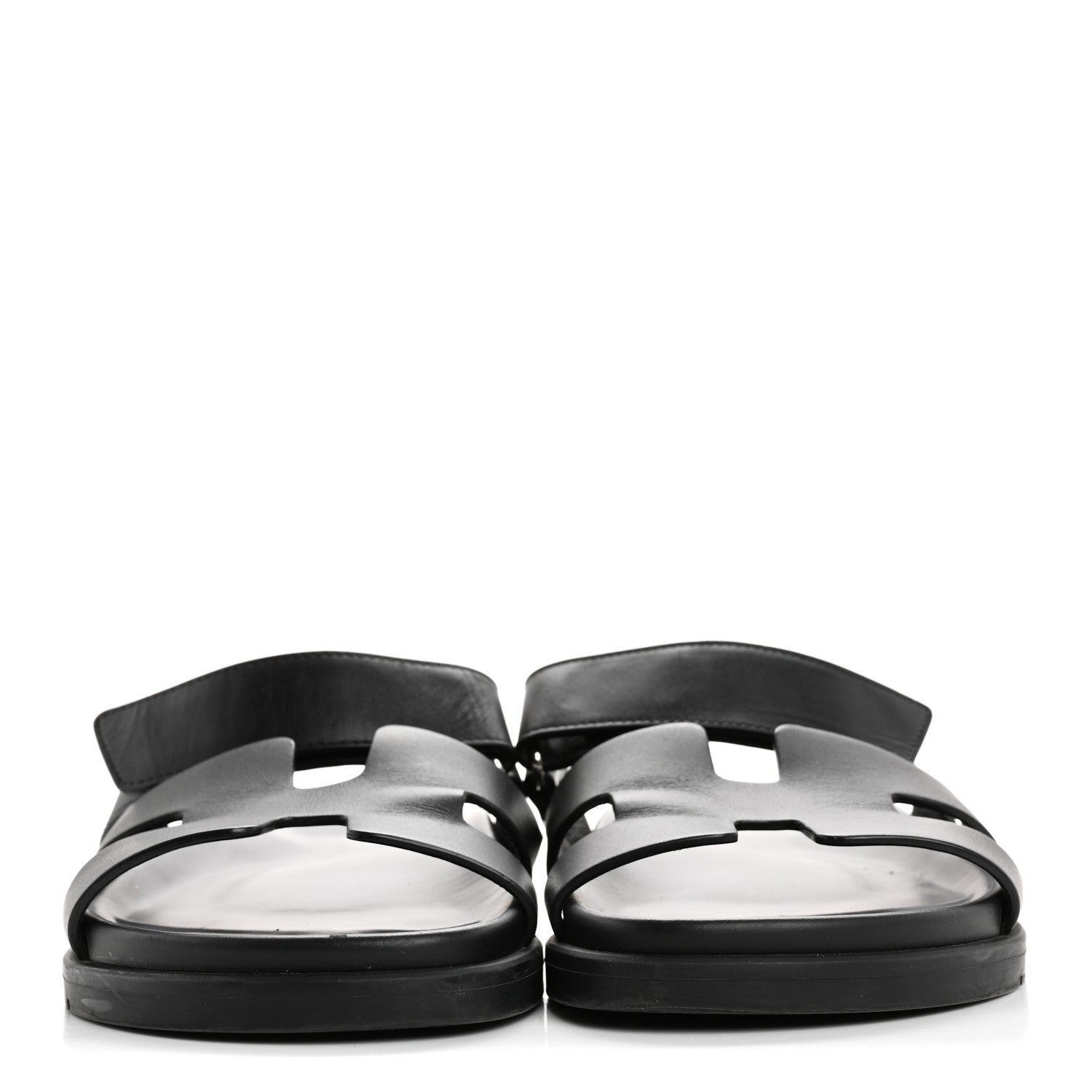 Hermes Calfskin Womens Chypre Sandals 39 Black 3 of 11