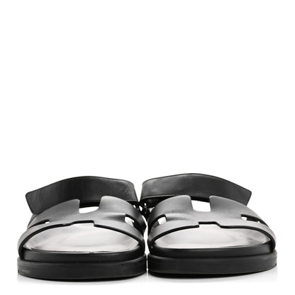 Hermes Calfskin Womens Chypre Sandals 39 Black 3 of 11