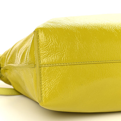 Loewe Crackle Patent Calfskin Small Flamenco Knot Bag Yellow 10 of 12
