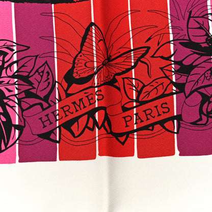 Hermes Silk Carre Jungle Love Rainbow Scarf 90 Rose Vert Jaune 2 of 6