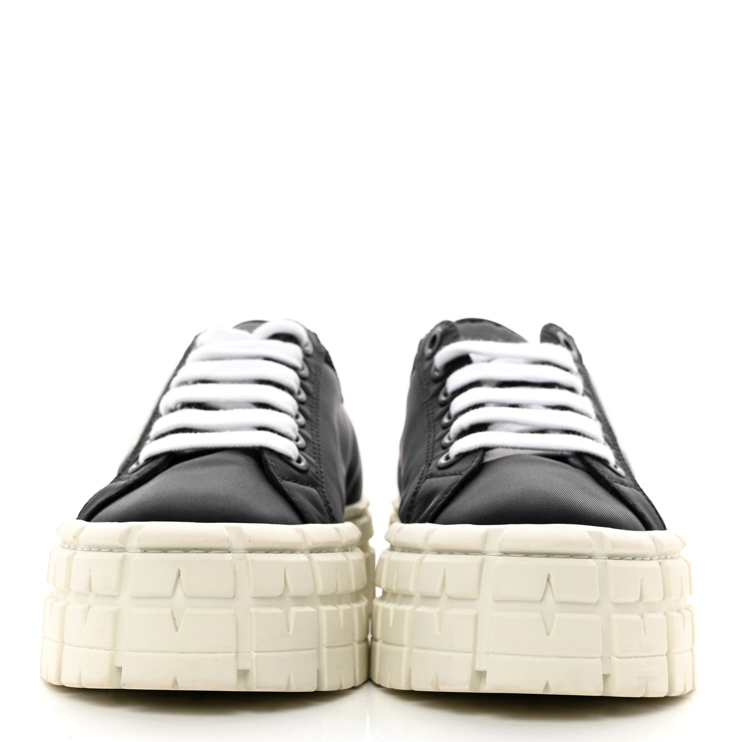 Prada Re-Nylon Gabardine Triangle Logo Double Wheel 50mm Sneakers 38 Black 2 of 8