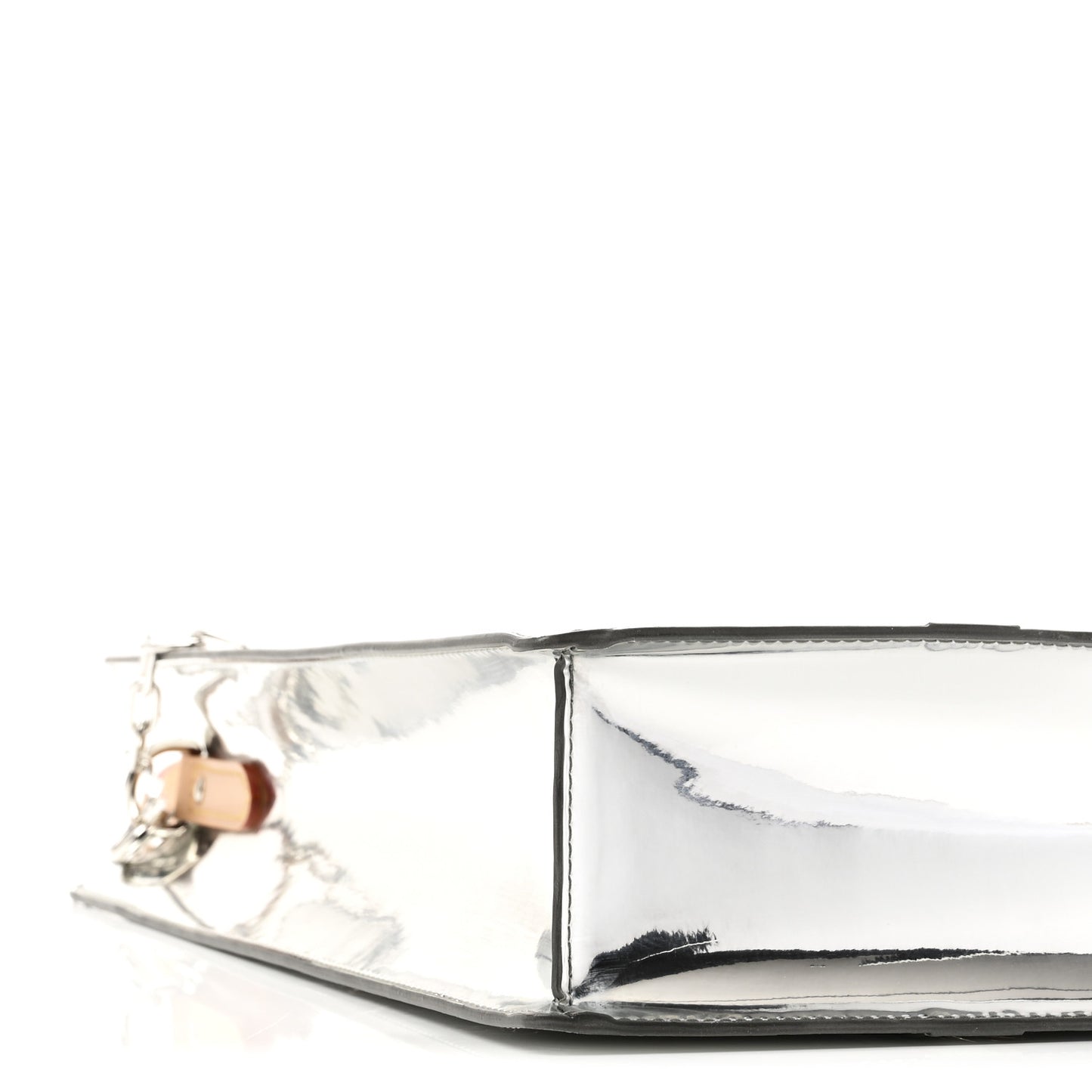 Monogram Mirror Sac Plat NM Silver