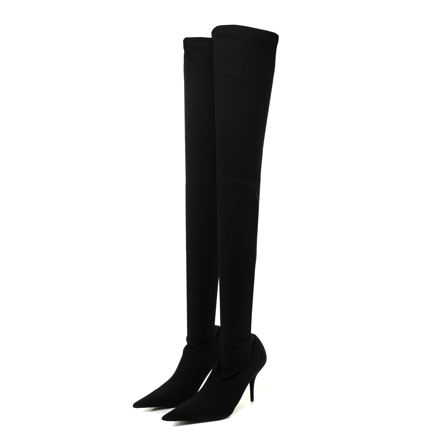 Balenciaga Spandex Pointed Toe Knife Thigh High Boots 38 Black 3 of 7