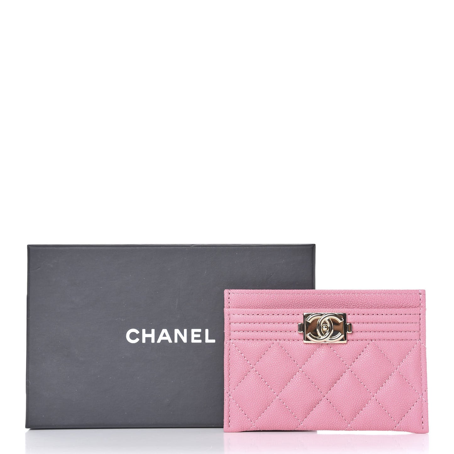 Caviar Quilted Boy Card Holder Pink
