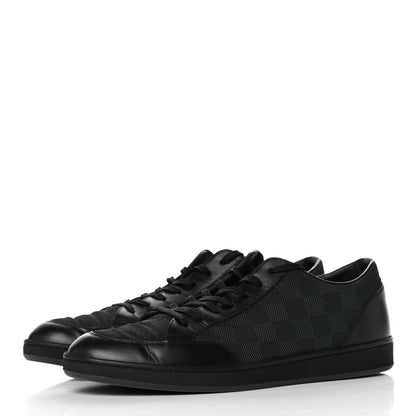 Louis Vuitton Calfskin Nylon Damier Offshore Sneakers 8 Black 3 of 13