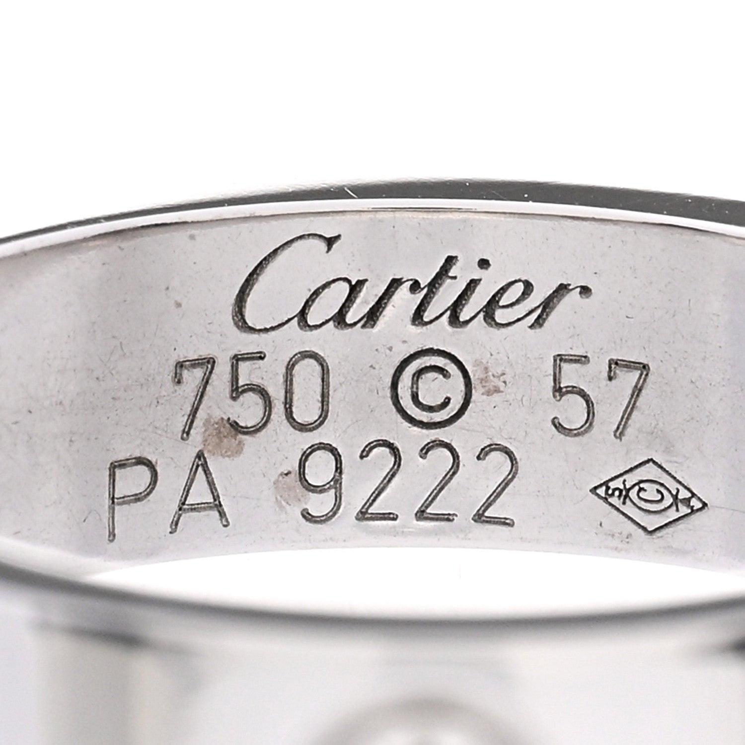 Cartier 18K White Gold 3 Diamond 5.5mm LOVE Ring 57 8 4 of 4