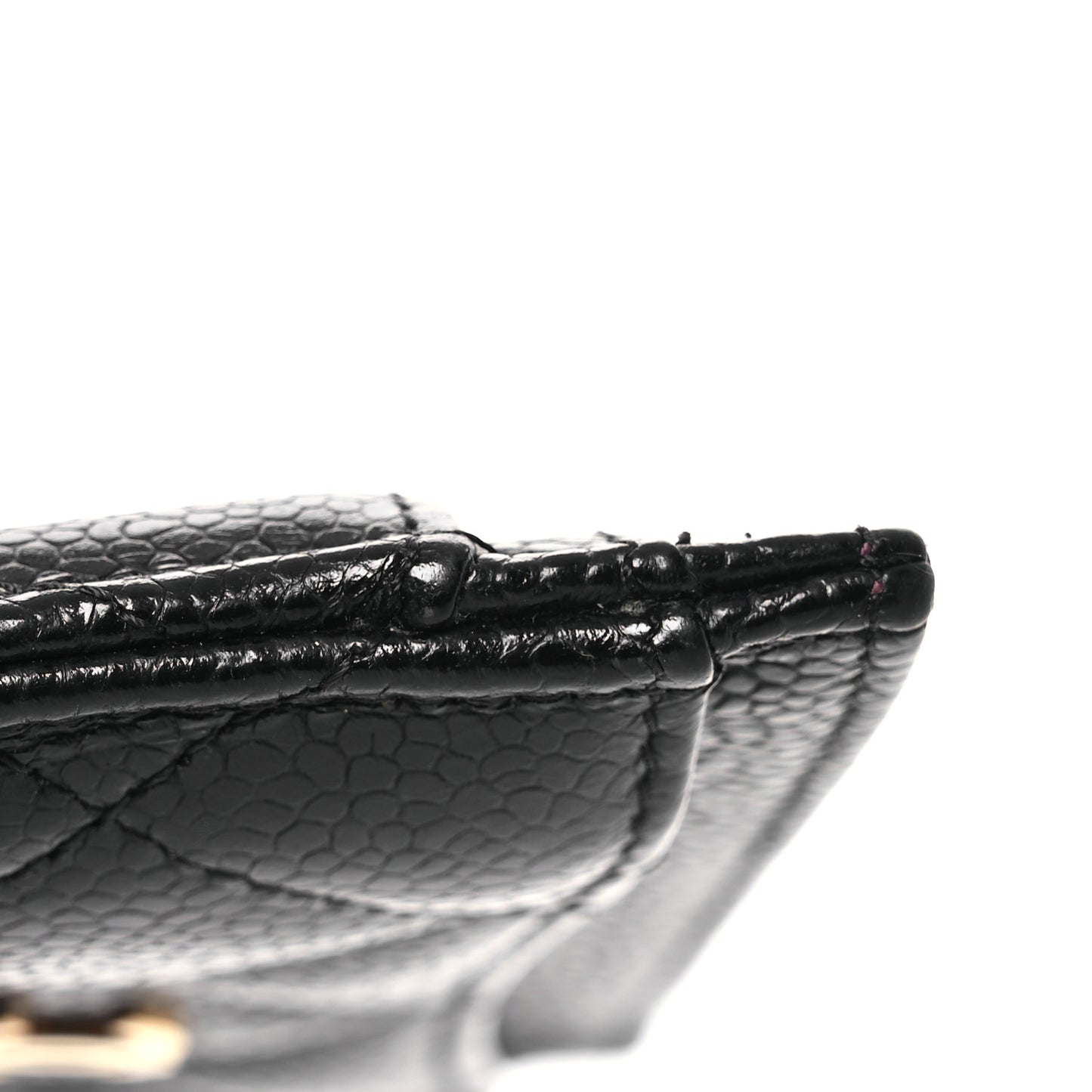 Caviar Quilted Card Holder Black
