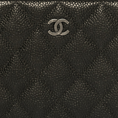 Chanel Caviar Quilted Large Gusset Zip Around Wallet Dark Charcoal 8 of 10