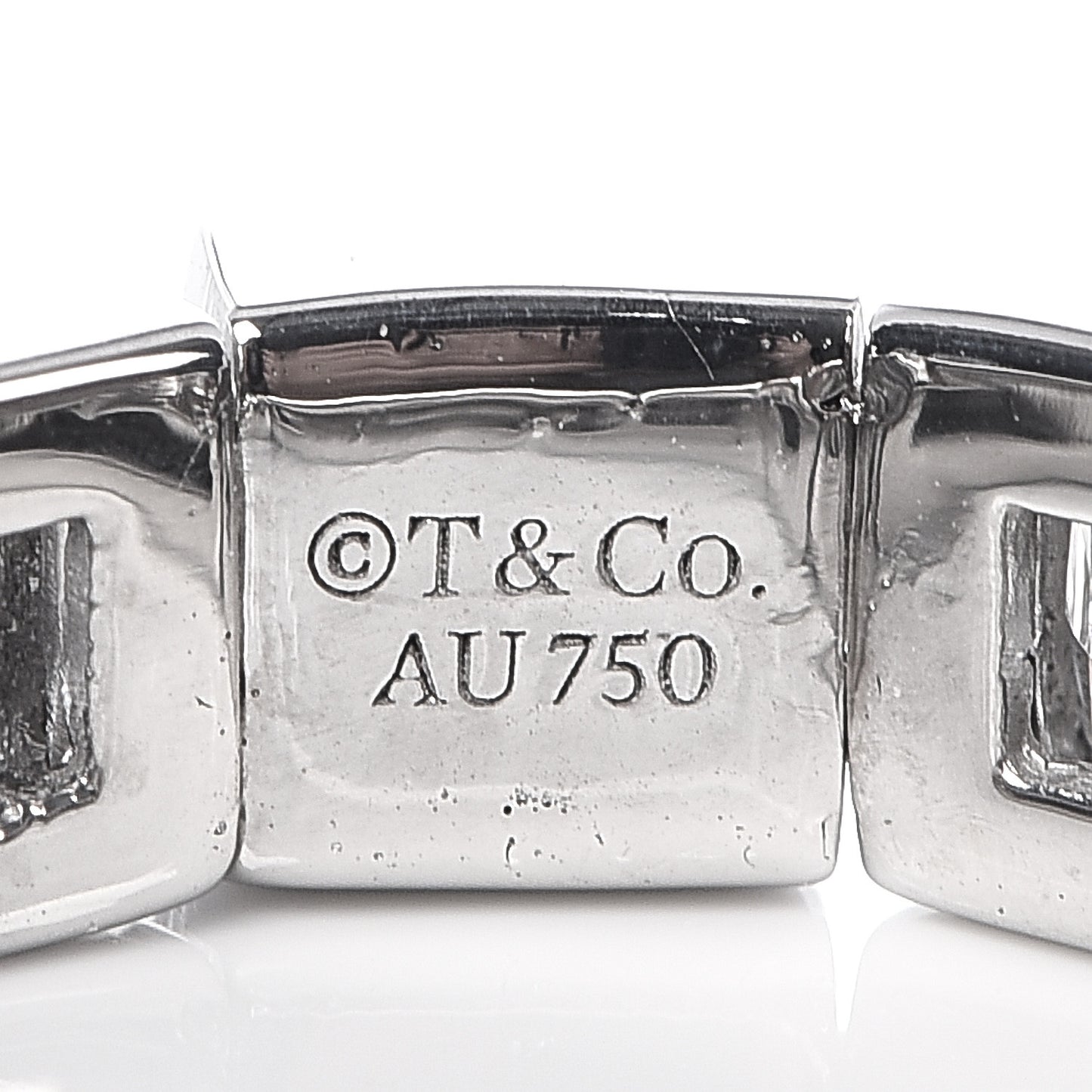 18K White Gold Diamond T Line Band Ring 52 6