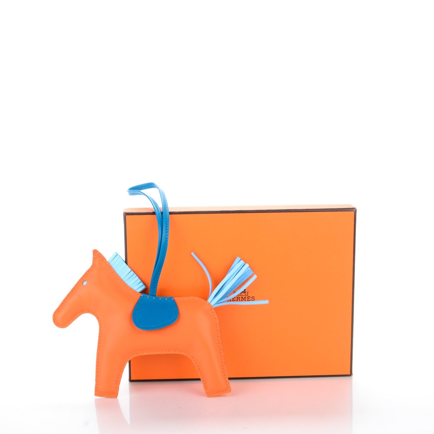 Milo Lambskin Grigri Rodeo Horse Bag Charm GM Feu Celeste Bleu Izmir
