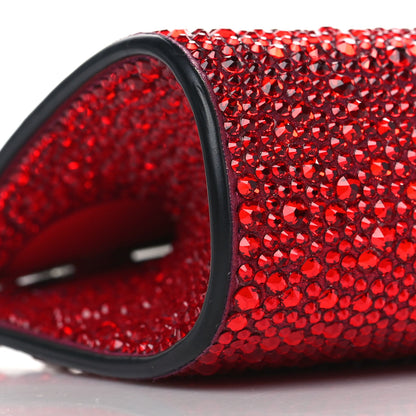 Christian Louboutin Suede Crystal Strass Small Palmette Clutch Red 7 of 8