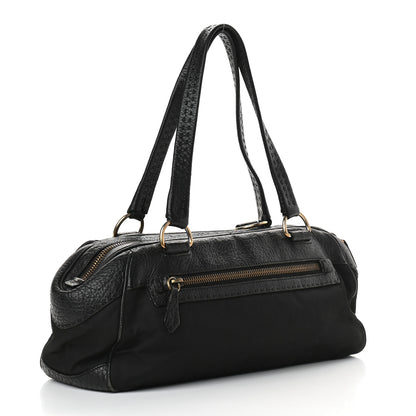 Prada Tessuto Nylon Calfskin Shoulder Bag Black 2 of 7