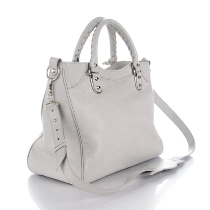 Balenciaga Chevre Silver Metallic Edge Hardware Velo Gris Perle 3 of 10