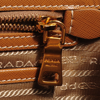 Prada Canapa Saffiano Shoulder Bag Papaya Caramel 8 of 10