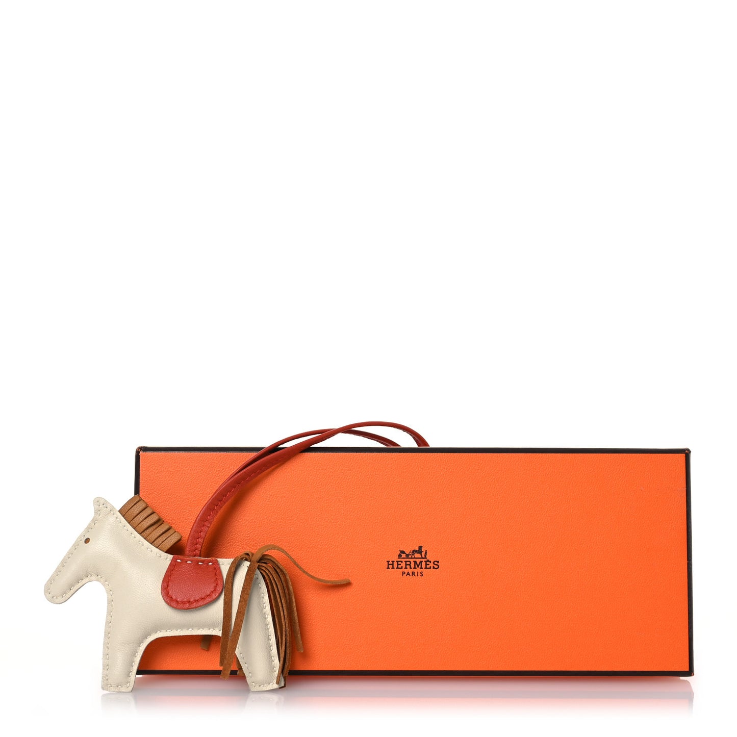 Milo Lambskin Grigri Rodeo Horse Bag Charm PM Craie Sesame Cornaline