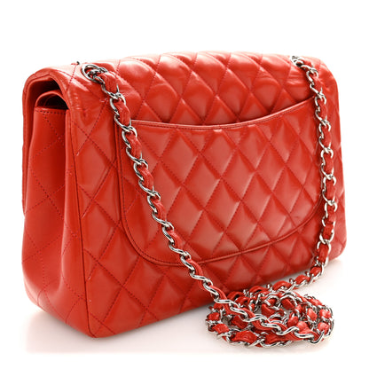 Chanel Lambskin Quilted Jumbo Double Flap Red 3 of 10
