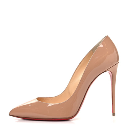 Christian Louboutin Patent Pigalle Follies 100 Pumps 40.5 Nude 1 of 10