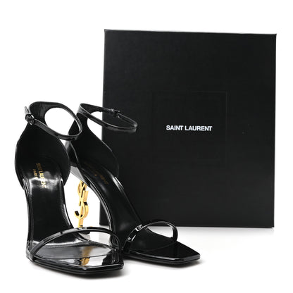 Saint Laurent Patent Calfskin Opyum 85 Sandals 41 Black Gold 10 of 10