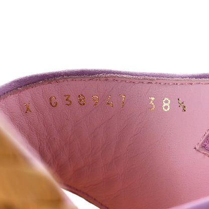 Chanel Tweed CC Thong Sandals 38.5 Light Purple Pink Red 6 of 11