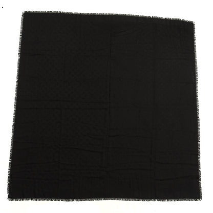 Louis Vuitton Silk Wool Monogram Shawl Black 1 of 3