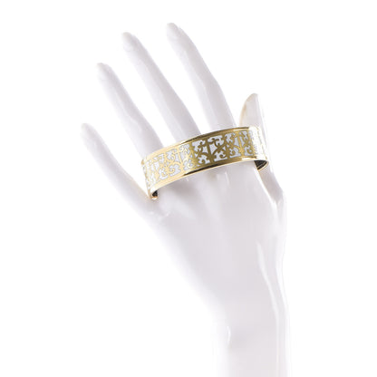 Hermes Enamel Printed Wide Balcons du Guadalquivir Bracelet 65 Gold 2 of 6