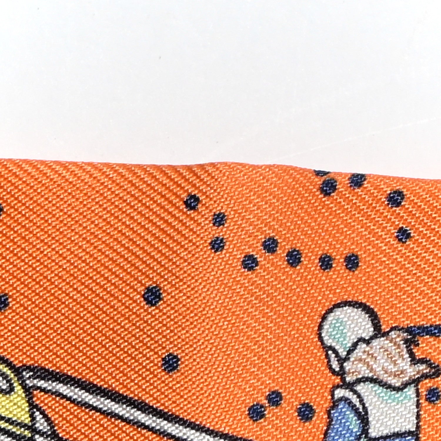 Hermes Silk Space Derby Twilly Orange Jaune Bleu 5 of 8