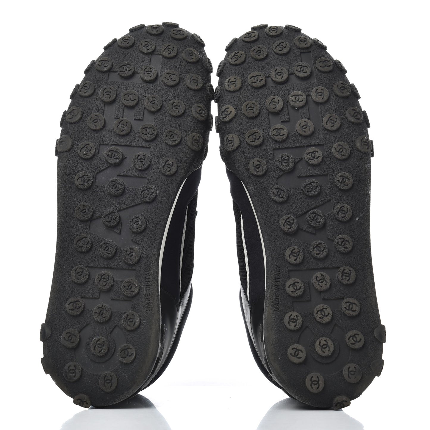 Calfskin Mesh Lycra Sneakers 39 Black