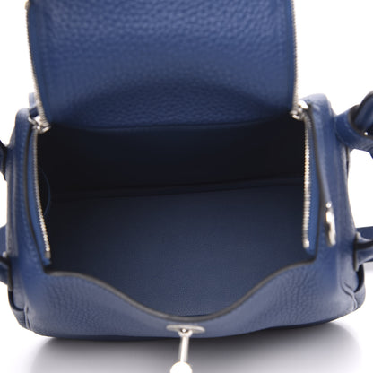 Hermes Taurillon Clemence Mini Lindy 20 Deep Bleu 5 of 9