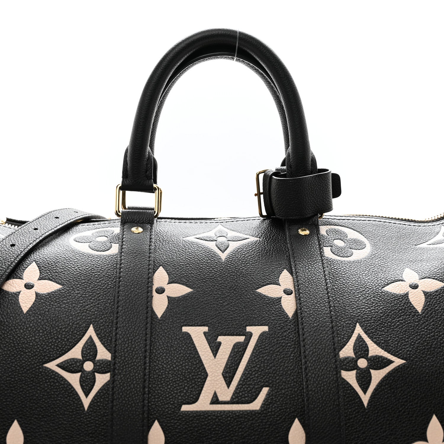 Louis Vuitton Empreinte Monogram Keepall Bandouliere 45 Black Beige 7 of 13