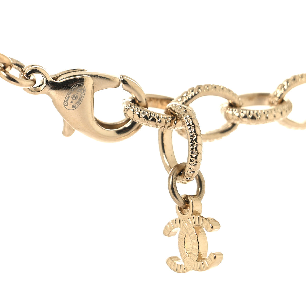 Pearl Crystal CC Crown Multi Strand Necklace Gold