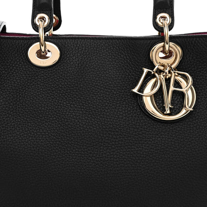 Christian Dior Bullcalf Diorissimo Tote Black Rose Indien 7 of 12