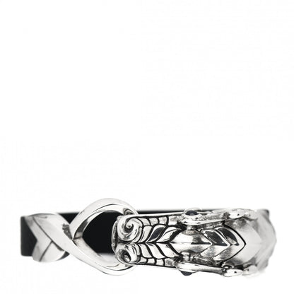 John Hardy Sterling Silver Leather Blue Sapphire Naga Dragon Bracelet Black 3 of 5